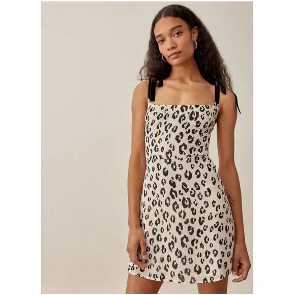 Reformation Dresses & Skirts - NWT REFORMATION Annabell Dress - Snow Leopard Size 12